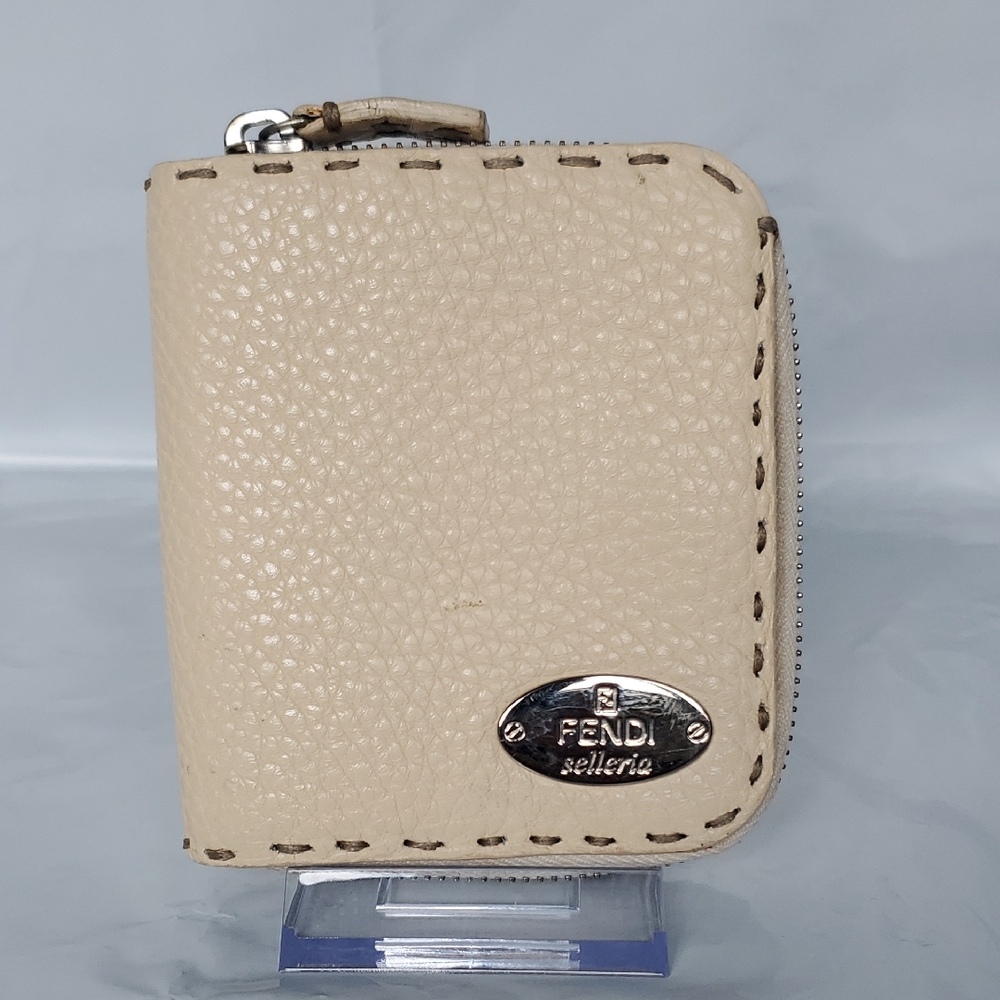 FENDI Selleria Cream Leather Wallet